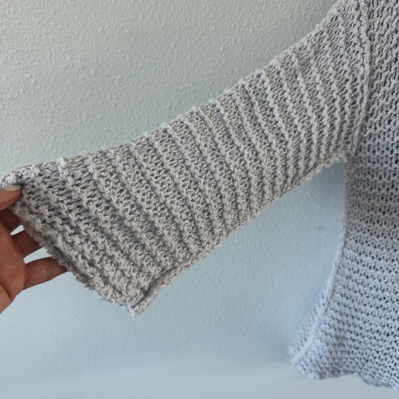 Free People Light Gray V-Neck Sweater - Picture 2 of 10